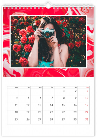 Fotokalendář A3 výšku Červený