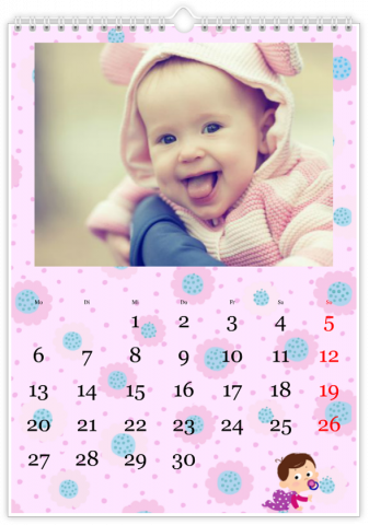 Fotokalendář A3 výšku Prcek na růžovo