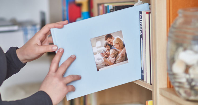 Premium fotoboek in „Lichtblauw” pastel kaft