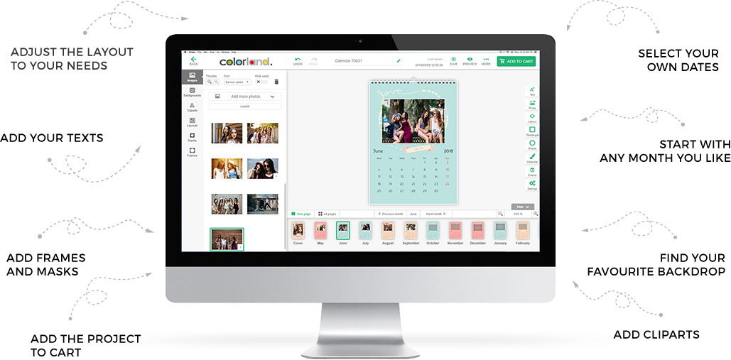 Photo Calendar XXL create your personalised calendar online Colorland