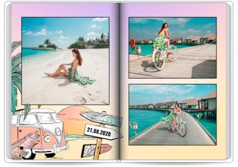 Fotobuch Exklusiv A4 Hochformat Cartoon-Hintergrund