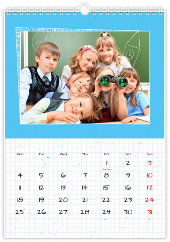 Fotokalender A3 Hochformat Schulheft